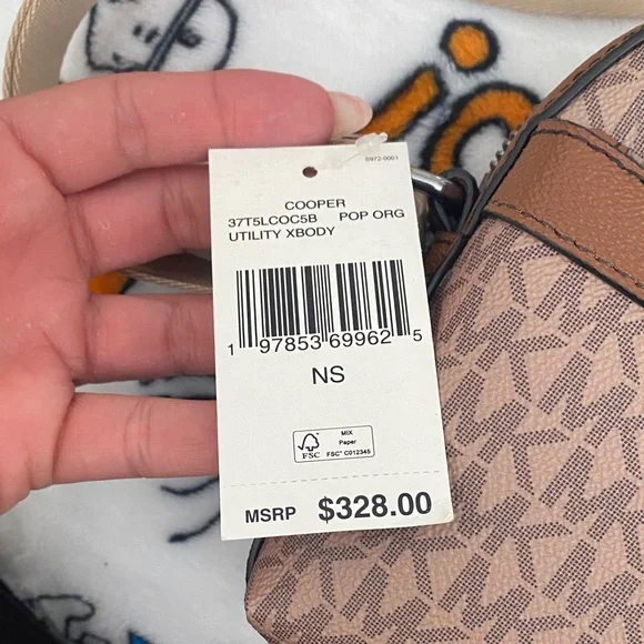 Michael Kors Tan and Orange Logo Crossbody Bag - Picture 8 of 8